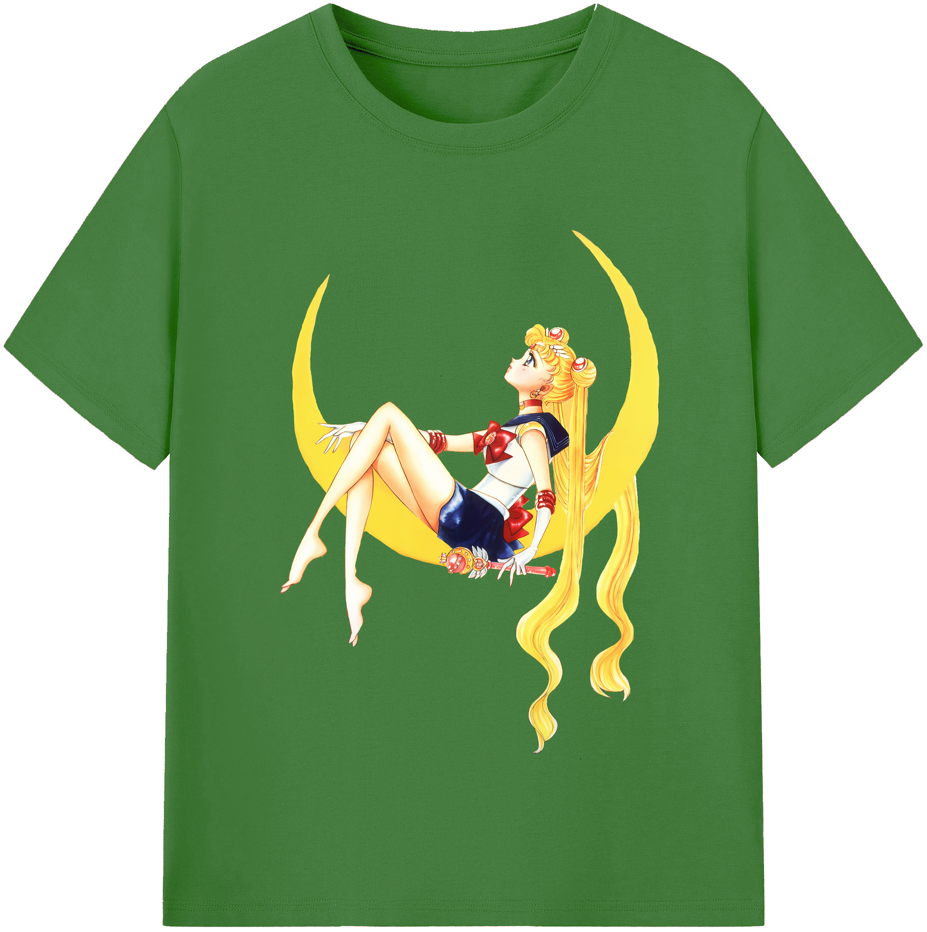 （画像用） 美少女戦士セーラームーン 月野 うさぎ つきの うさぎ Sailor Moon Tsukino Usagi レディースカジュアルプリントTシャツ（綿100％）